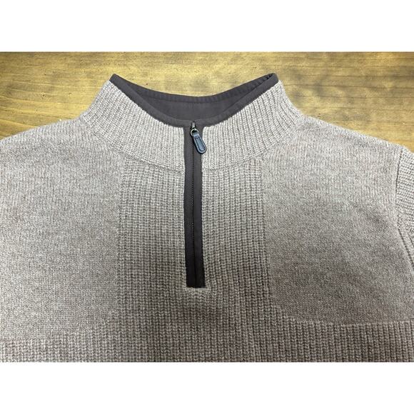 L.L. Bean Waterfowl Sweater Mens XL Merino Lambs Wool Ribbed Brown 237808 - Picture 3 of 11